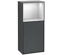 Villeroy et Boch Finion armoire latérale F520MTHG 41.8cm, à gauche, la station de charge, une étagère White Matt Lacquer , minuit Blue Matt Lacquer