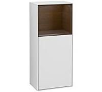 Villeroy et Boch Finion armoire latérale G520GNMT 41,8 cm, gauche, station de charge, emotion, étagère plaqué noyer, laqué blanc mat
