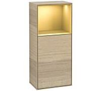 Villeroy et Boch Finion armoire latérale G530HFPC 41.8cm, à droite, la station de charge, Émotion, étagère d' or vernis mat, Oak Veneer