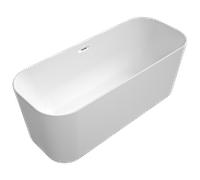 Villeroy und Boch Finion baignoire autoportante rectangulaire 177FIN7N100V2RW 170 x 70 cm, arrivée d'eau, anneau design, blanc pierre, chromé