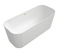 Villeroy und Boch Finion baignoire îlot rectangulaire 177FIN7N200V1RW 170 x 70 cm, arrivée d'eau, Emotion, anneau design, blanc pierre, champagne