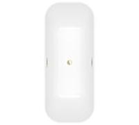 Villeroy et Boch Finion baignoire îlot rectangulaire 177FIN7N3BCV1RW 170 x 70 cm, arrivée d'eau, anneau design, tablier Color on Demand, blanc pierre, or