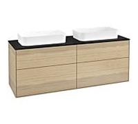 Villeroy et Boch Finion F72200PC 160x60.3x50.1cm, verre noir mat, Oak Veneer