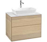 Villeroy und Boch Finion F75100PC 80x60,3cm, plaque de recouvrement blanc mat, Oak Veneer