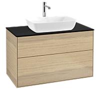 Villeroy und Boch Finion Villeroy und Boch F76200PC 100x60,3cm, plaque de finition noir mat, Oak Veneer