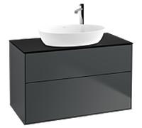 Villeroy et Boch Finion F88200HG 100x60.3cm, plaque de recouvrement noir mat, Midnight Blue Matt Lacquer