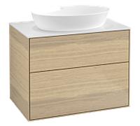 Villeroy und Boch Finion F99100PC 80x60,3cm, plaque de recouvrement blanc mat, Oak Veneer