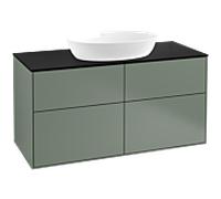 Villeroy & Boch V&B Meuble sous lavabo Finion 120x60,3 cm, plan de drainage bleu m, olivier m laque Quantité:1