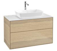 Villeroy und Boch Finion Villeroy und Boch G76100PC 100x60,3cm, Emotion, plaque de finition blanc mat, Oak Veneer