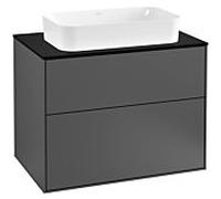 Villeroy et Boch Finion Villeroy et Boch F22200GK 80x60,3cm, plaque de finition noir mat, anthracite mat