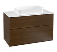 Villeroy und Boch Finion Villeroy und Boch F23100GN 100x60,3cm, plaque de finition blanc mat, placage noyer