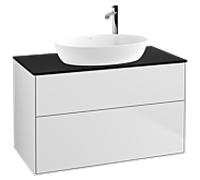 Villeroy und Boch Finion Villeroy und Boch F88200MT 100x60,3cm, plaque de recouvrement noir mat, laqué blanc mat