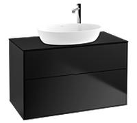 Villeroy und Boch Finion Villeroy und Boch F88200PD 100x60.3cm, plaque de recouvrement noir mat, laqué noir mat