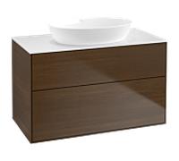 Villeroy und Boch Finion Villeroy und Boch FA0100GN 100x60,3cm, plaque de finition blanc mat, placage noyer