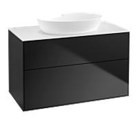 Villeroy et Boch Finion Villeroy et Boch FA0100PD 100x60,3cm, plaque de finition blanc mat, laqué noir mat