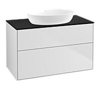 Villeroy und Boch Finion Villeroy und Boch FA0200MT 100x60,3cm, plaque de finition noir mat, laqué blanc mat