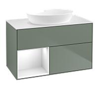 Villeroy & Boch V&B Meuble sous lavabo Finion 100, blanc brillant, laqué, huile, mat laqué Quantité:1
