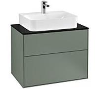 Villeroy und Boch Finion Meuble sous-lavabo G09200, 800x603x501mm, avec Ã©clairage LED, plaque de recouvrement Noir Matt, Coloris: Laque mate Olive - G09200GM