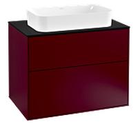 Villeroy et Boch Finion Villeroy et Boch G22200HB 80x60.3cm, Emotion, plaque de finition noir mat, Peony Matt