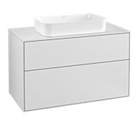 Meuble Pour Lavabo Encastrable Villeroy et Boch Finion avec éclairage mural White/Glass White G23100MT
