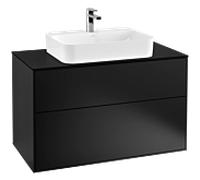Villeroy et Boch Finion Villeroy et Boch G35200PD 100x60,3cm, Emotion, plaque de finition noir mat, laqué noir mat