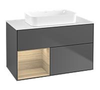 Villeroy und Boch Finion Villeroy und Boch G651PCGK 100x60.3x50.1cm, étagère à gauche Oak Veneer , anthracite mat