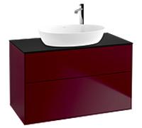Villeroy & Boch V&B Meuble sous lavabo Éclairage mural Finion 100x60,3cm, pl. de fermeture bleue m, Peony Mat Quantité:1
