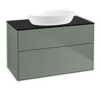 Villeroy und Boch Finion Villeroy und Boch FA0200GM 100x60,3cm, plaque de finition noir mat, Olive Matt Lacquer