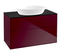Villeroy und Boch Finion Villeroy und Boch sous-lavabo FA0200HB 100x60,3cm, plaque de finition noir mat, Peony Matt