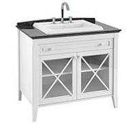Villeroy et Boch Hommage Villeroy et Boch 8980A1R1 98,5 x 90,5 x 62 cm, avec meuble-lavabo, façade noyer, blanc C-plus