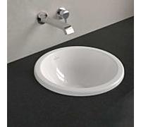 Villeroy & Boch Lavabo Loop & friends 4A590001 rond sans trous robinetterie trop-plein Ø39cm blanc