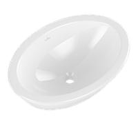 Villeroy und Boch Loop & friends lavabo à encastrer 4A6301R1 ovale, sans rangée de trous pour robinetterie, sans trop-plein, 66 x 47 cm, blanc C-plus