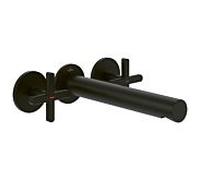 Villeroy et Boch Loop + Friends set de montage final TVZ106012000K5 poignée en croix à trois trous dissimulée mitigeur lavabo , sans garniture de vidange , montage mural, noir mat