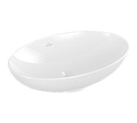 Villeroy und Boch Loop & friends vasque à poser 4A470101 56x38cm, ovale, sans banquette de robinetterie, sans trop-plein, blanc