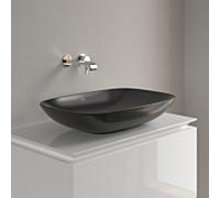Villeroy und Boch Loop & friends vasque à poser 4A5001S5 62x42cm, sans banc de robinetterie, sans trop-plein, ébène C-plus