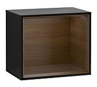 Villeroy et Boch module d' Finion F590GNPH 41.8x35.6x27cm, station de charge, étagère Walnut Veneer , Glossy Black Lacquer