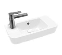 Villeroy & Boch Lave-mains O.novo 4342L5R1 50×25 cm trou robinetterie percé à gauche blanc C-Plus