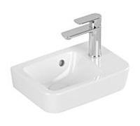 Villeroy und Boch O.novo lave-mains 434336R1 36x25cm, carré, vasque à gauche, avec trou pour robinetterie, avec trop-plein, blanc C-plus