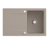Villeroy und Boch Siluet évier 333402AM avec garniture de vidage et actionnement excentrique, Amande