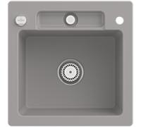 Villeroy und Boch Siluet évier 334502KD avec garniture de vidage et actionnement excentrique, Fossil