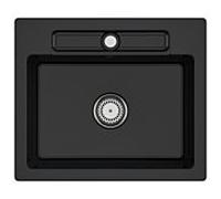 Villeroy und Boch Siluet évier 334601S5 avec garniture de vidage et commande manuelle, ébène