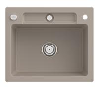 Villeroy und Boch Siluet évier 334602AM avec garniture de vidage et actionnement excentrique, amande