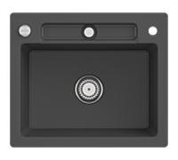 Villeroy und Boch Siluet évier 334602i4 avec garniture de vidage et actionnement excentrique, Graphit