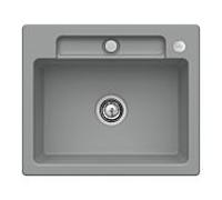 Villeroy und Boch Siluet évier 334602SL avec garniture de vidage et actionnement excentrique, Pierre