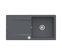 Villeroy und Boch Siluet évier à chasse d'eau 33362Fi4 avec garniture de vidage et actionnement excentrique, Graphit