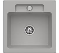 Villeroy und Boch Siluet évier à chasse d'eau 33452FKD avec garniture de vidage et actionnement excentrique, Fossil