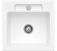 Villeroy und Boch Siluet Évier à chasse d'eau 33452FKG avec garniture de vidage et actionnement excentrique, Blanc Neige