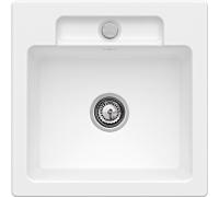 Villeroy und Boch Siluet Évier à chasse d'eau 33452FRW avec garniture de vidage et actionnement excentrique, Stone White