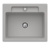 Villeroy und Boch Siluet évier à chasse d'eau 33462FKD avec garniture de vidage et actionnement excentrique, Fossil