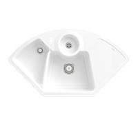 Villeroy und Boch Solo évier d'angle 670801R1 garniture de vidange , opération manuelle, restes de bol, blanc